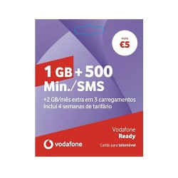 Cartão SIM Vodafone Ready de 1GB por Um Mês Cartão SIM Vodafone Ready de 1GB por Um Mês